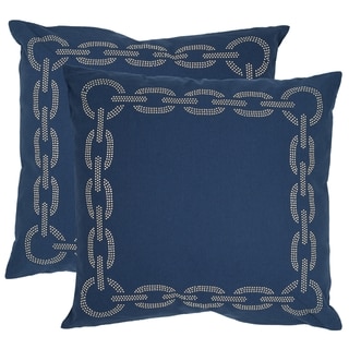 Safavieh Sibine 22-inch Navy/ Blue Decorative Pillows (Set of 2)