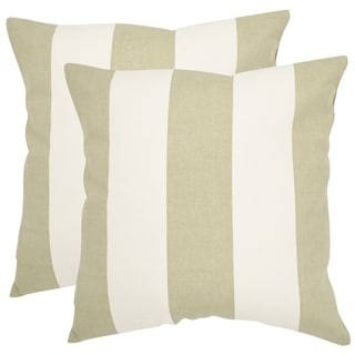 Safavieh Sally 18-inch Sage/ Green Feather Decorative Pillows (Set of 2)