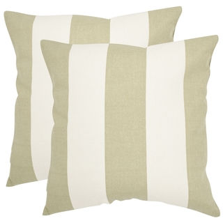 Safavieh Sally 22-inch Sage/ Green Feather Decorative Pillows (Set of 2)