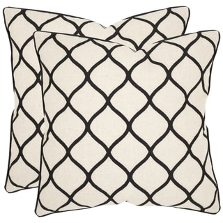 Safavieh Eliza 18-inch Black Feather Decorative Pillows (Set of 2)