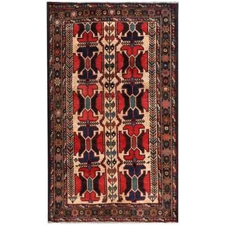 Herat Oriental Afghan Hand-knotted Tribal Balouchi Wool Rug (3'8 x 6'1)