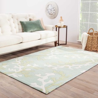 Hand-tufted Transitional Abstract Pattern Blue Rug (5' x 7'6)