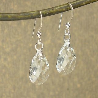 Jewelry by Dawn Sterling Silver Teardrop Clear Crystal Pear Earrings
