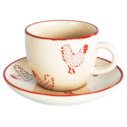 Barnyard-style 12-piece Coffee Cups and Saucers Set