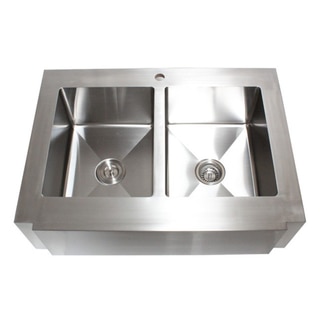 36-Inch Double Bowl 50/50 Flat Apron Sink