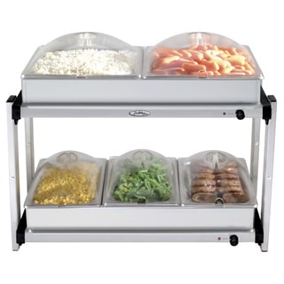 Broil King Professional Multi-Level Stainless-Steel Buffet Server with Plastic Lids
