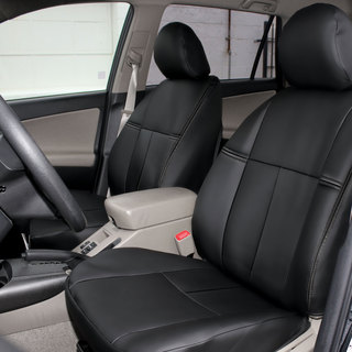 FH Group Custom Fit Black Leatherette 2006-2010 Toyota RAV4 Seat Covers (Front Set)
