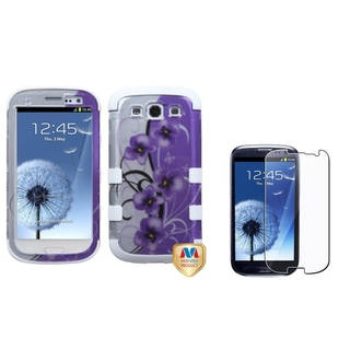 INSTEN Clear Screen Protector/ TUFF Hybrid Phone Case Cover for Samsung Galaxy S III