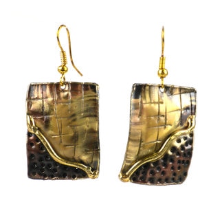 Handcrafted Convergence Brass Earrings (South Africa)