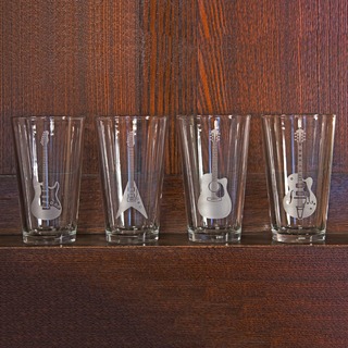 Guitar Collection Pint Glasses (Set of 4)