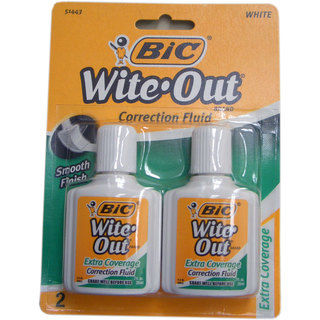 Bic Wite Out Extra Coverage Correction Fluid (Pack of 2)