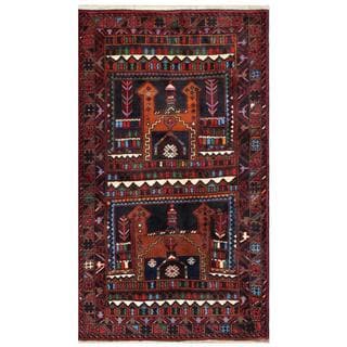 Herat Oriental Afghan Hand-knotted Tribal Balouchi Wool Area Rug (3'6 x 6'2)