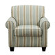 Handy Living Mira Summer Aqua Blue Stripe Arm Chair and Ottoman - Thumbnail 4