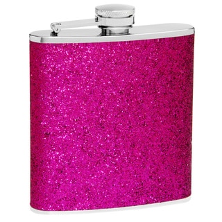 Top Shelf 6-Ounce Purple Glitter Flask