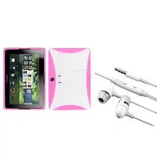 INSTEN White/ Pink Phone Case Cover/ Hands-free Headset for Blackberry Playbook