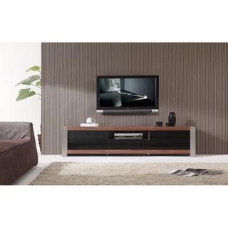 Ayla Light Walnut/ Stainless Steel IR-Compatible TV Stand