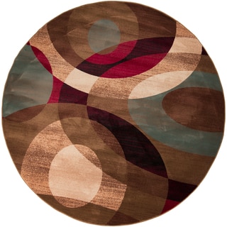Bohdan Meticulously Woven Tan Contemporary Geometric Rug (8' Round)