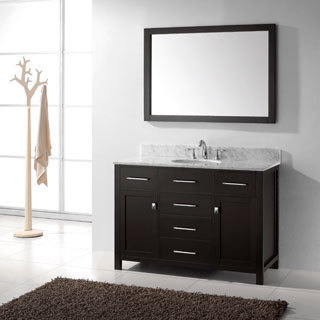 Virtu USA Caroline 48-inch Carrara White Marble Single-sink Bathroom Vanity Set