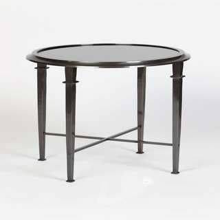 Chic Metal Accent Table with Granite Top