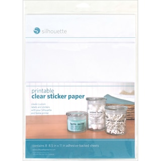 Silhouette Printable Sticker Paper 8.5"X11in 8/Pkg