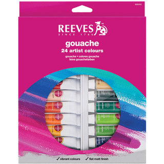 Reeves Gouache Watercolor 10ml 24/Pkg-Assorted Colors