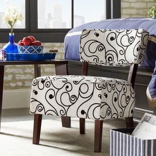 Elko Print Armless Curved Back Accent Chair by TRIBECCA HOME