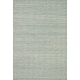 Hand-woven Poplin Aqua Wool/ Cotton Rug (2'3 x 3'9)