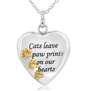 ASPCA Tender Voices Sterling Silver Diamond Accent Paw Heart Necklace