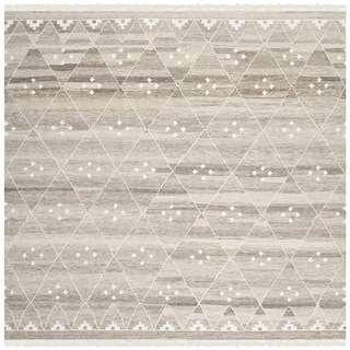 Safavieh Hand-woven Natural Kilim Natural/ Ivory Wool Rug (7' Square)