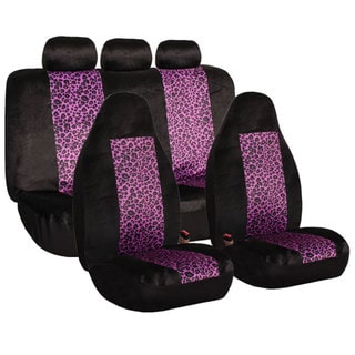 FH Group Purple Leopard Print Full Set Car Seat Covers