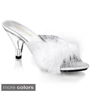 Pleaser Women's 'BELLE-301F' Heel Fur Slip-on Shoes