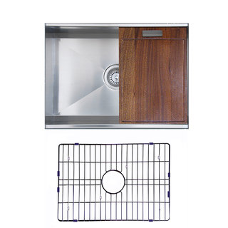 Ukinox DSL620 Zero Radius Single Basin Stainless Steel Undermount Kitchen Sink