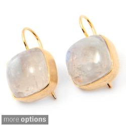 Handcrafted 14k Gold Plated Sterling Silver Gemstone Earrings (India)