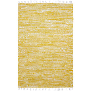 Yellow Reversible Chenille Flat Weave Area Rug (4' x 6')