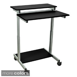 Luxor Mobile Stand-Up Computer Workstation With Silver Gray Frame
