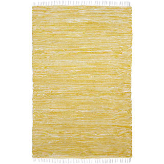 Yellow Reversible Chenille Flat Weave 5x8' Rug