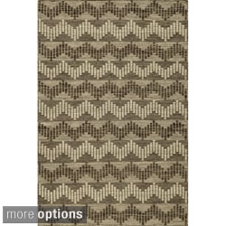 Sorrel Chevron Grey Reversible Indoor Hand Woven Wool Rug (8' x 10')