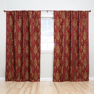 Sherry Kline Luxury China Art Red 84-inch Curtain Panel Pair