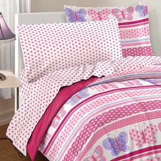 Butterfly Dots 7-piece Bed in a Bag with Sheet Set