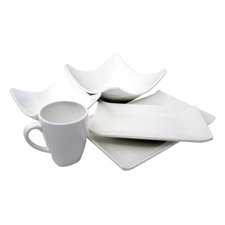 White Melamine 5-piece Dinnerware Set