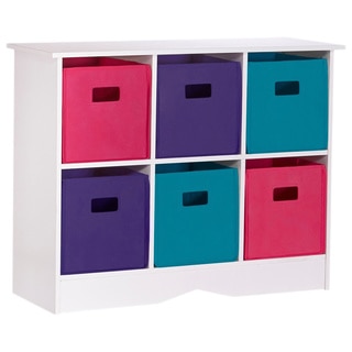 RiverRidge Kids White 6-bin Bookcase Cabinet