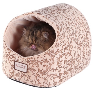 Armarkat Velvet Floral Pattern Cat Bed