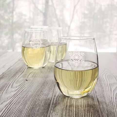 Snowflake Stemless Wine Glasses
