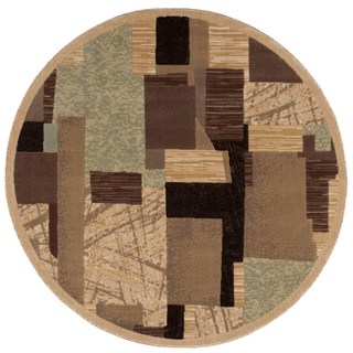 Nourison Modesto Abstract-pattern Beige Rug (5'3'' Round)