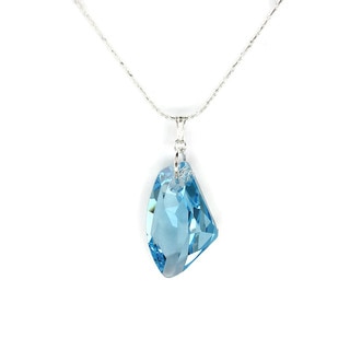 Jewelry by Dawn Large Aquamarine Crystal Galactic Sterling Silver Necklace