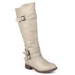 Journee Collection Women's 'Bite' Regular and Wide-calf Buckle Knee-high Riding Boot