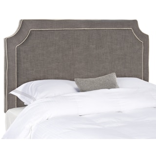 Safavieh Dane Charcoal Grey/ Light Grey Piping Linen Upholstered Headboard (Full)