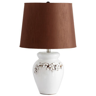 Cyan Design 'Anza' White Floral Motif Ceramic Table Lamp