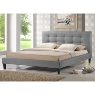 Contemporary Grey Fabric Platform Bed by Baxton Studio