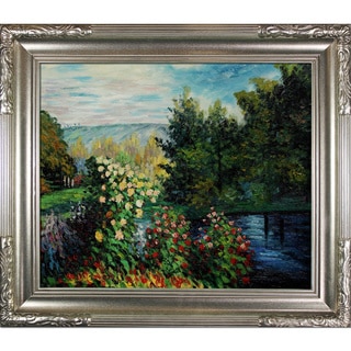 Claude Monet 'Corner of the Garden at Montgeron' Hand Painted Framed Canvas Art